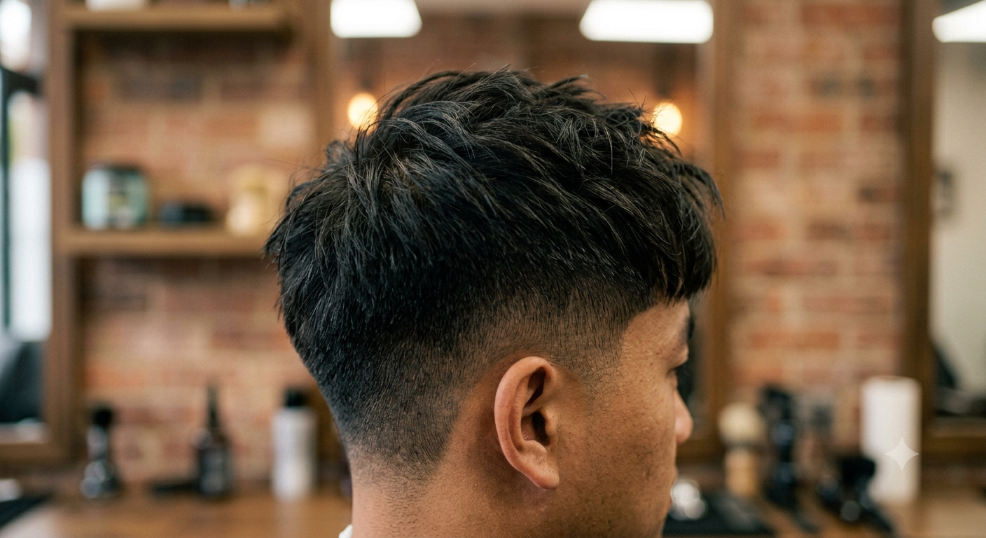 Textured crop with low taper fade